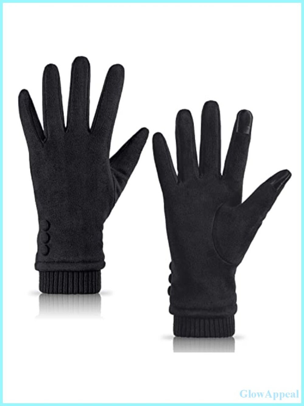 Women's Suede Gloves for Cold Weather, Fleece Lined Touchscreen Winter